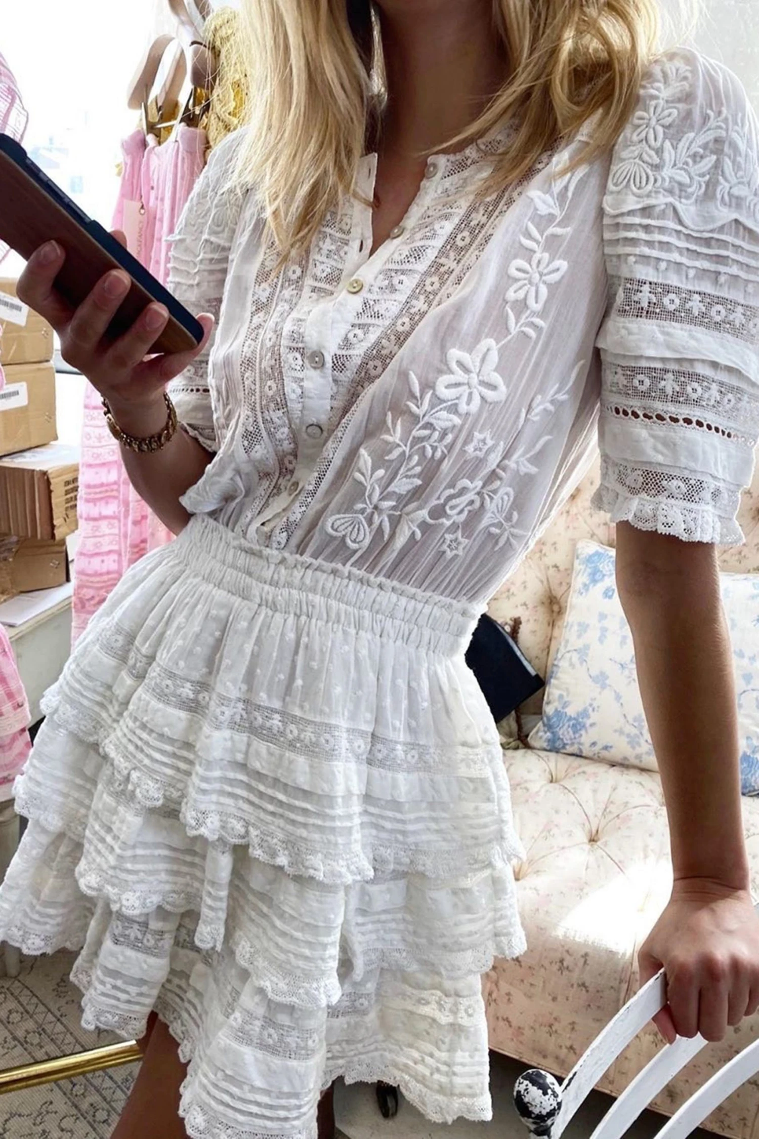 LoveShackFancy Quincy Mini Dress 1 LoveShackFancy Quincy Mini Dress