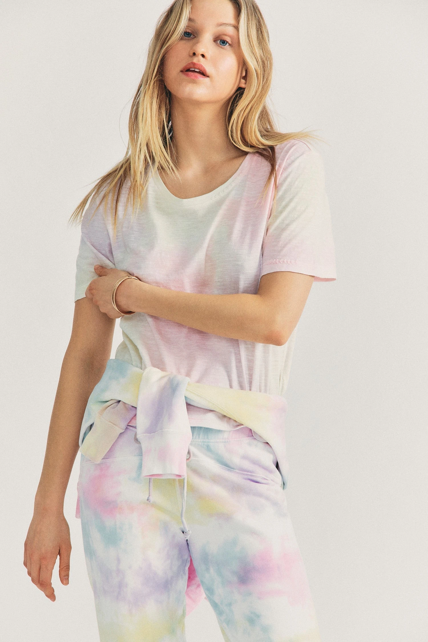 LoveShackFancy Calix Tee - MULTI TIE DYE 1 LoveShackFancy Calix Tee - MULTI TIE DYE
