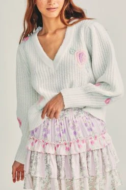 LoveShackFancy Ridge V-neck Pullover Tops