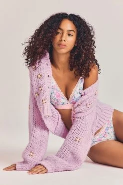 LoveShackFancy LSF X Stripe & Stare Lace Bralet And Knicker Sleepwear