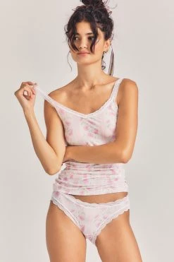 LoveShackFancy LSF X Stripe & Stare Lace Cami And Knicker Sleepwear
