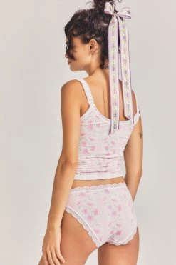 LoveShackFancy LSF X Stripe & Stare Lace Cami And Knicker Sleepwear