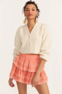 LoveShackFancy New Arrivals Avignon Cropped Cardigan Sweater