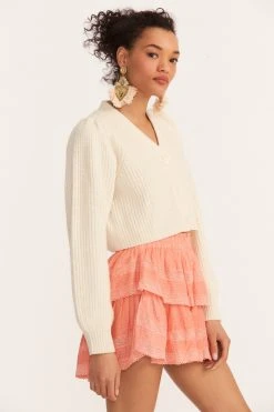 LoveShackFancy New Arrivals Avignon Cropped Cardigan Sweater