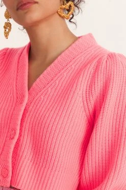 LoveShackFancy New Arrivals Avignon Cropped Cardigan Sweater