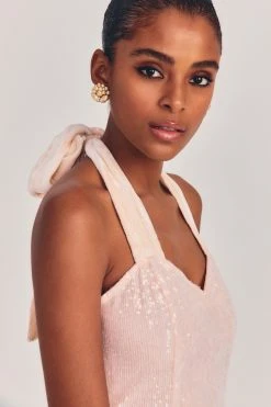 LoveShackFancy Sale Peterson Mini Sequin Halter Dress