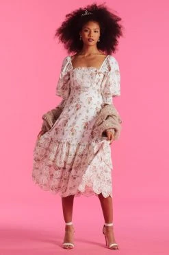 LoveShackFancy Toulon Midi Dress Sale