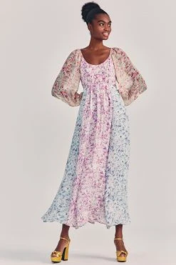 LoveShackFancy Cosgrove Silk Maxi Dress - SWEET KISSES Sale