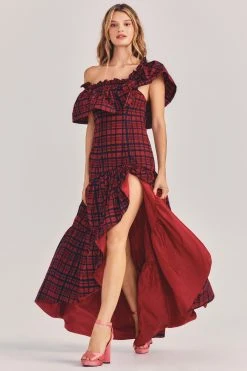 LoveShackFancy Sale Martini Plaid Midi Dress