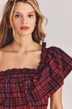 LoveShackFancy Sale Martini Plaid Midi Dress