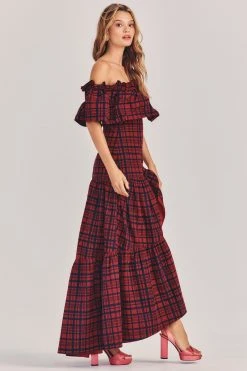 LoveShackFancy Sale Martini Plaid Midi Dress