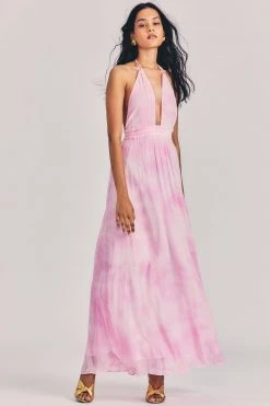 LoveShackFancy Sale Livia Maxi Dress - Peony Pink Hand Dye
