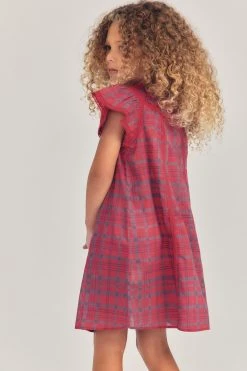 LoveShackFancy Girls Flutter Sleeve Mini Gown