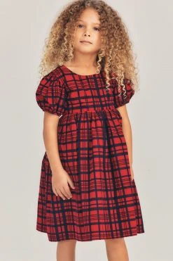 LoveShackFancy Girls Plaid Holly Dress