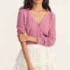 LoveShackFancy Janie Cropped Cardigan - WILD BERRY