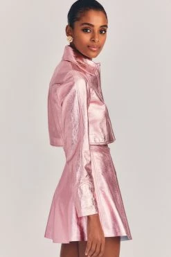 LoveShackFancy India Cropped Leather Jacket