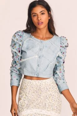 LoveShackFancy New Arrivals Eleora Crop Jacket