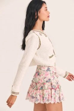 LoveShackFancy Flynn Crop Cardigan Sweater Tops