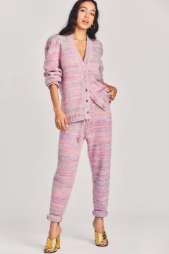 LoveShackFancy Olvera Knit Jogger Pant - PINK CLOUD Sale