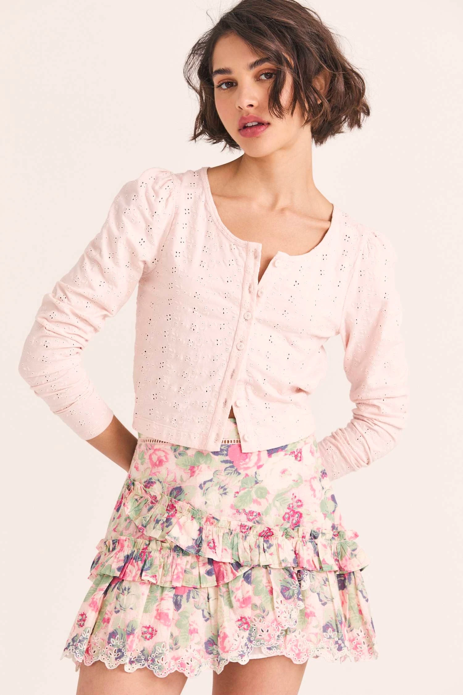 LoveShackFancy Jonah Crop Cardigan 1 LoveShackFancy Jonah Crop Cardigan