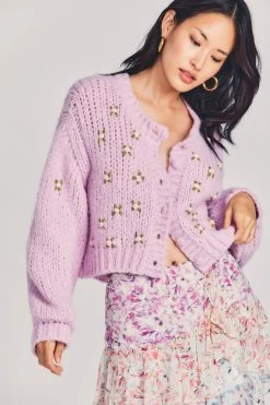 LoveShackFancy Sale Emilie Wool Cardigan - ROSEBUD