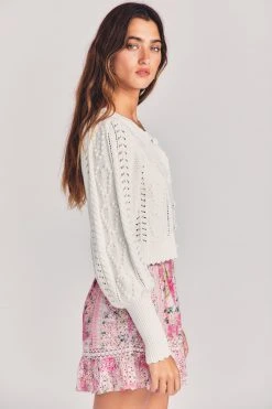 LoveShackFancy Romeo Cropped Cardigan Sweater