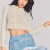 LoveShackFancy Tops Sinfonia Cropped Pullover Sweater