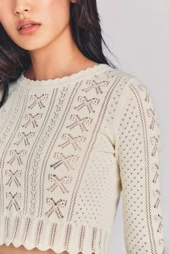 LoveShackFancy Tops Sinfonia Cropped Pullover Sweater