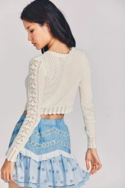 LoveShackFancy Tops Sinfonia Cropped Pullover Sweater