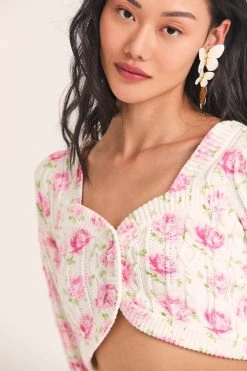 LoveShackFancy Tops Bishop Crop Cardigan