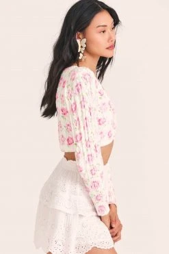 LoveShackFancy Tops Bishop Crop Cardigan