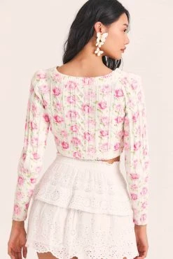 LoveShackFancy Tops Bishop Crop Cardigan