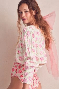 LoveShackFancy Tops Bishop Crop Cardigan