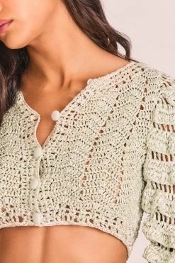 LoveShackFancy New Arrivals Junice Crop Cardigan