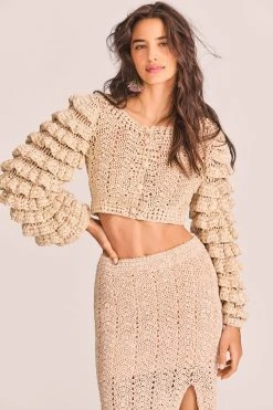 LoveShackFancy New Arrivals Junice Crop Cardigan