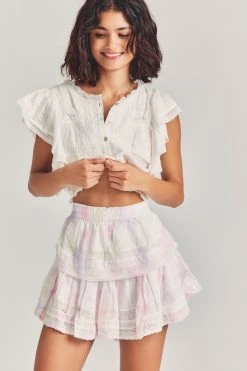 LoveShackFancy Ruffle Mini Skirt Skirts