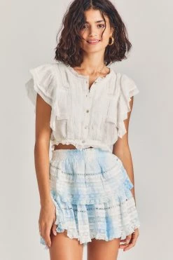 LoveShackFancy Ruffle Mini Skirt Sale