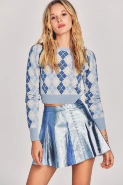 LoveShackFancy Sale Dornie Leather Mini Skirt