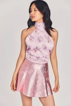 LoveShackFancy Sale Dornie Leather Mini Skirt