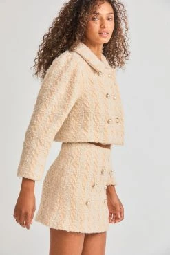 LoveShackFancy Sale Gibson Houndstooth Mini Skirt