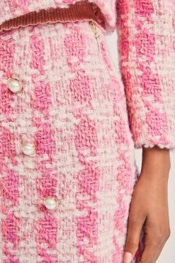 LoveShackFancy Sale Gibson Houndstooth Mini Skirt