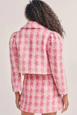 LoveShackFancy Sale Gibson Houndstooth Mini Skirt