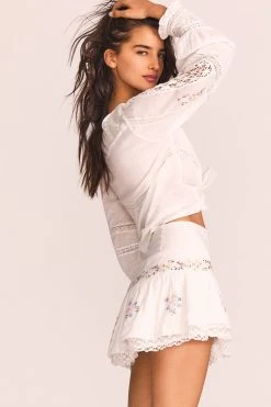 LoveShackFancy Skirts Rhodes Mini Skirt