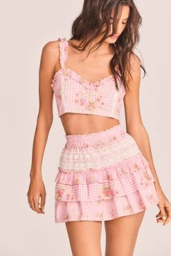 LoveShackFancy Corbett Mini Skirt Skirts