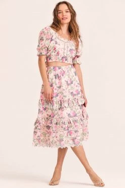 LoveShackFancy Skirts Naila Midi Skirt