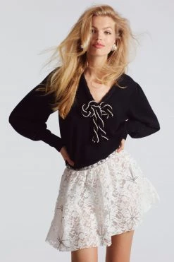 LoveShackFancy Sale Kezia Mini Skirt - TRUE WHITE