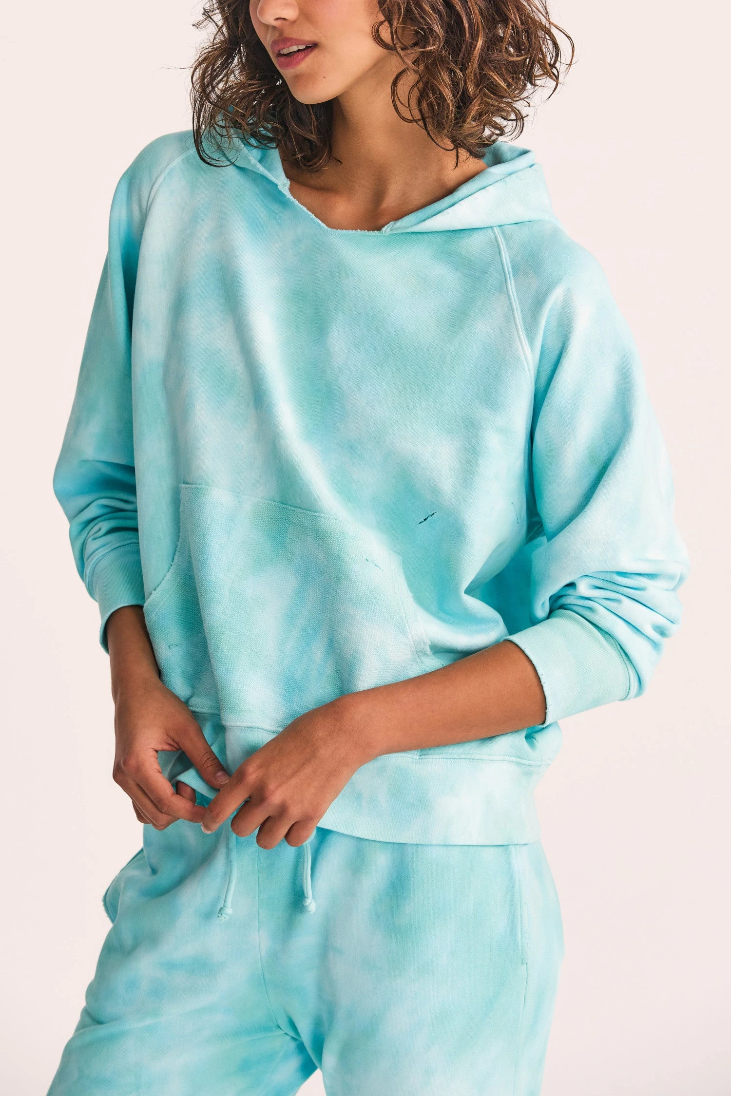 LoveShackFancy Addison Hoodie - CABANA TEAL 1 LoveShackFancy Addison Hoodie - CABANA TEAL