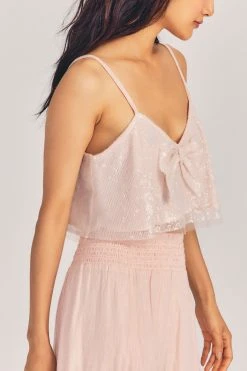 LoveShackFancy Sale Annalisa Sequin Cropped Top