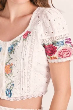 LoveShackFancy Collum Crop Top