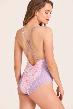 LoveShackFancy Shailee One Piece - PURPLE PANSY MULTI